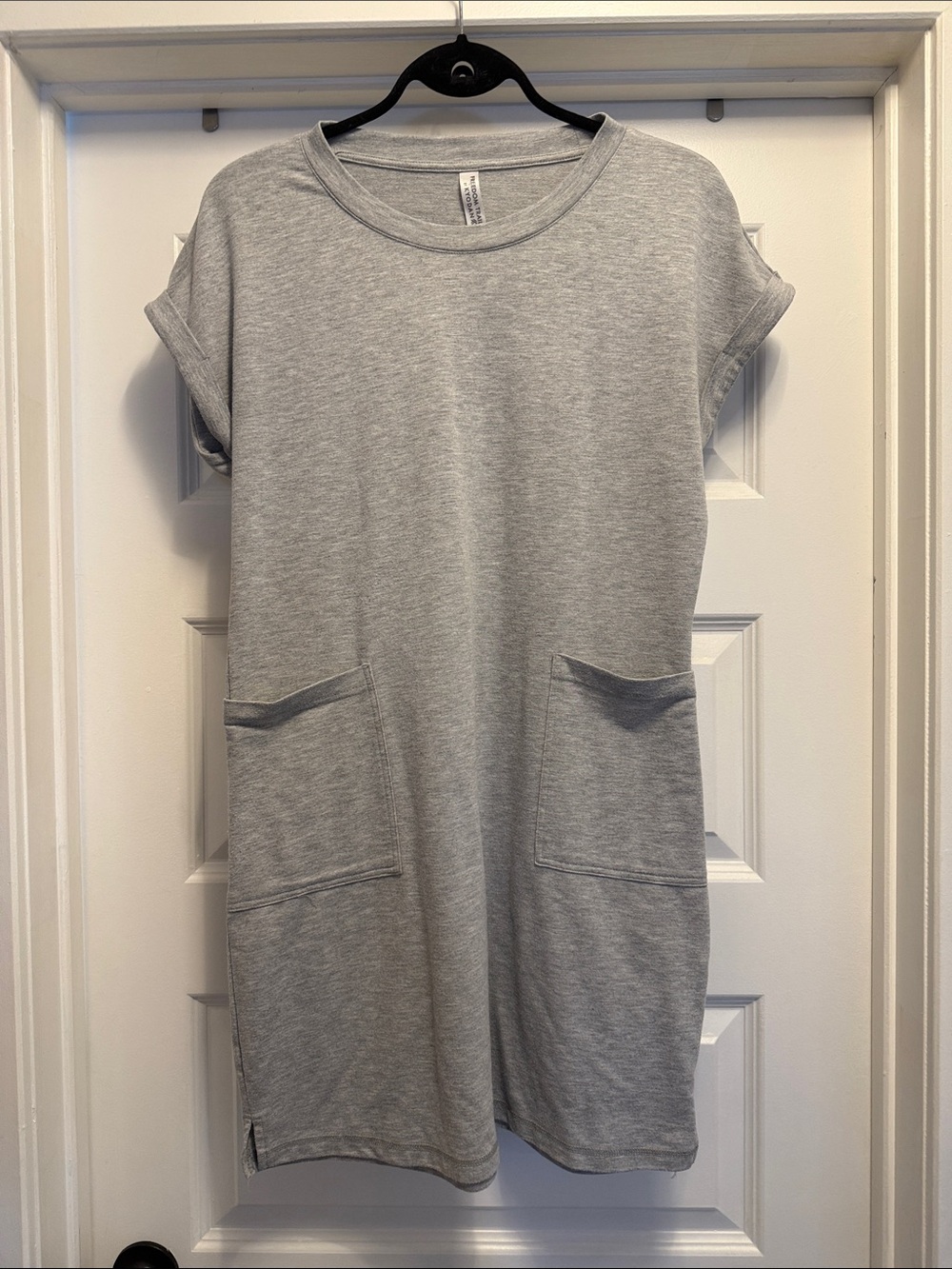 Kyodan Gray Casual Sweatshirt Dress with Front Pockets